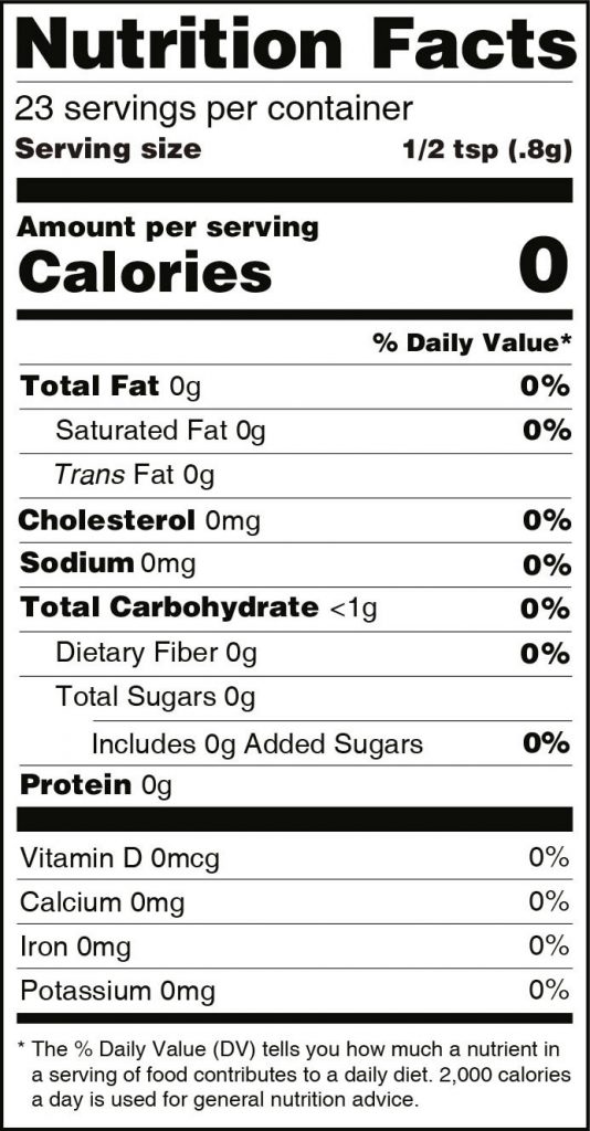 Cinnamon Sugar Substitute Nutrition Facts